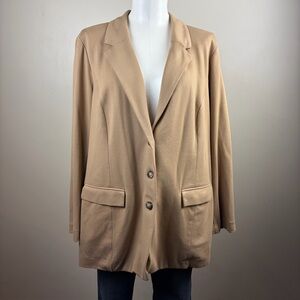 J. Jill Ponte L Classic Tan Blazer Cozy Workwear